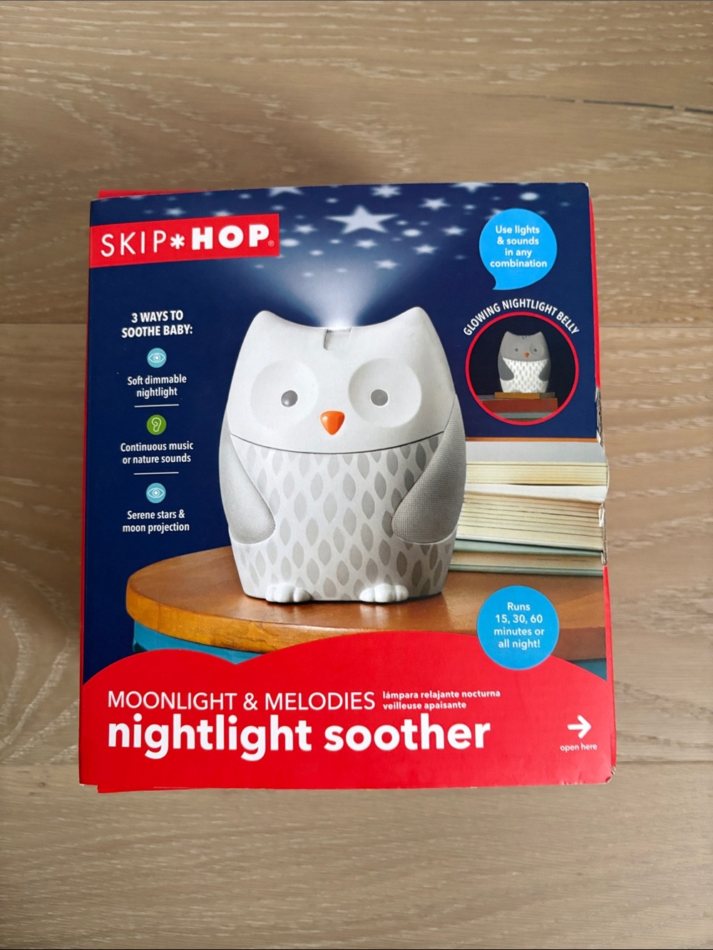 Skip Hop Gray & White Owl Moonlight & Melodies Nightlight Soother